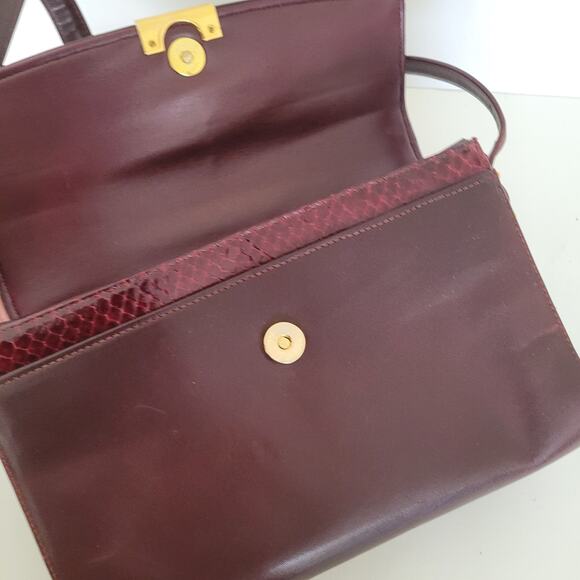 Givenchy Snake Leather Shoulder Bag Clutch Purse Envelope Logo Medium Vintage - Picture 10 of 14